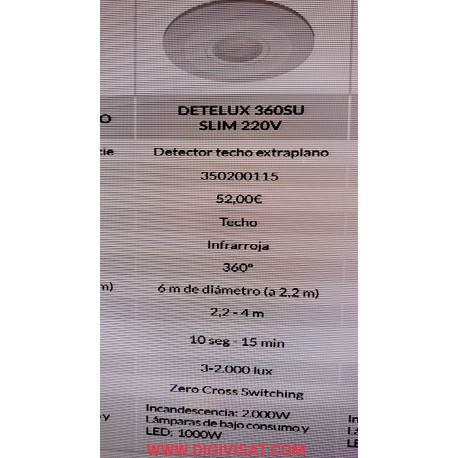 Detector MVT Detelux 360SU Slim 220V